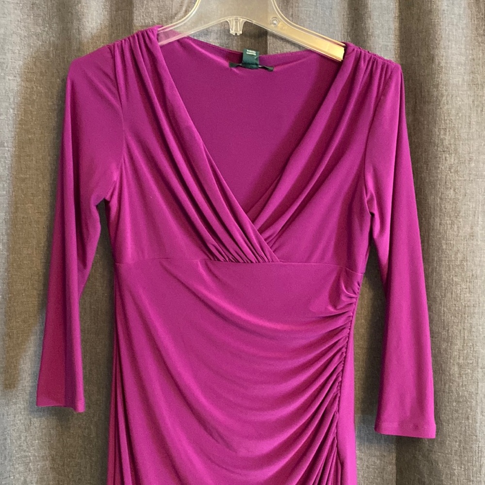 Lauren Ralph Lauren dress with great ruching and side slit.